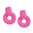 thumbnail image 2 of Pendientes colgantes de gota de punto de ratán Accs regalo redondo joyería bohemia hecha a mano Zulema Pendientes Rafia Redonda, 2 of 6