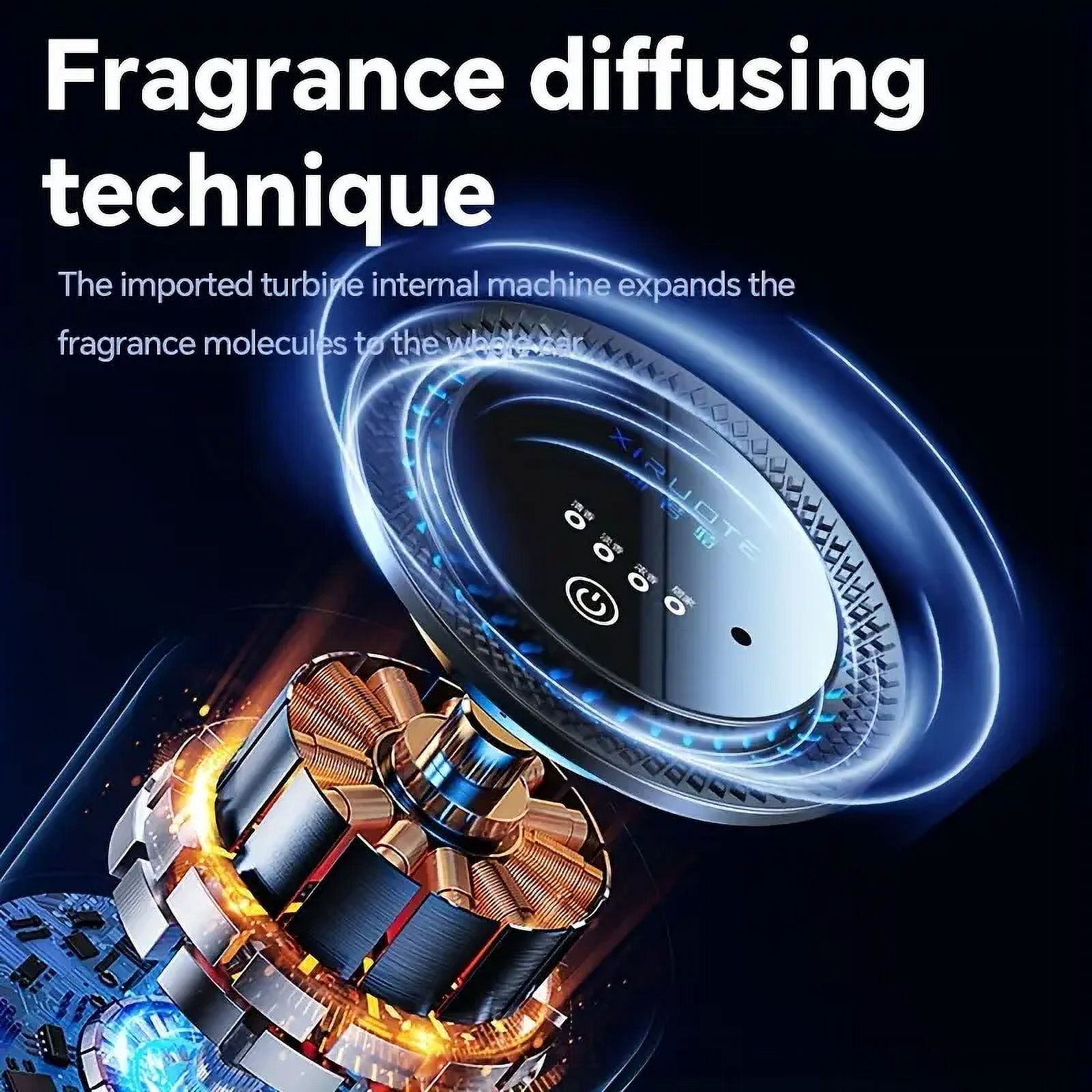 Smart Car Air Freshener, Mood Light and Misting Car Fragrance, Auto On/Off Air Freshener Diffuser, Adjustable Intensity, Premium Scent - Mystic Ice