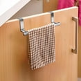 thumbnail image 2 of Bdday Kitchen Storage Stainless Steel Single Pole Double-Layer Towel Rack Kitchen and Bathroom Non Perforated Towel Rack Cabinet Door Back Hanging Rack Kitchen Storage Rack, 2 of 2