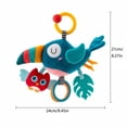 thumbnail image 4 of Kiddiway Happy Monkey Baby Stroller Hanging Plush Toy - Plush Figurine & Cute Plushies, Baby Rattles & Plush Rings, Music Pull, Sensory Auditory, Easy Attach, Car Stroller,Blue, 4 of 7