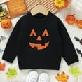 thumbnail image 2 of UngA Baby Wearing Sweatshirt Toddler Baby Girl Halloween Outfits Ghost Embroidery Sweater Warm Knitted Long Sleeve Pullover Sweaters Tops Kids Fall Winter Knitwear Black,6-12 Months, 2 of 7