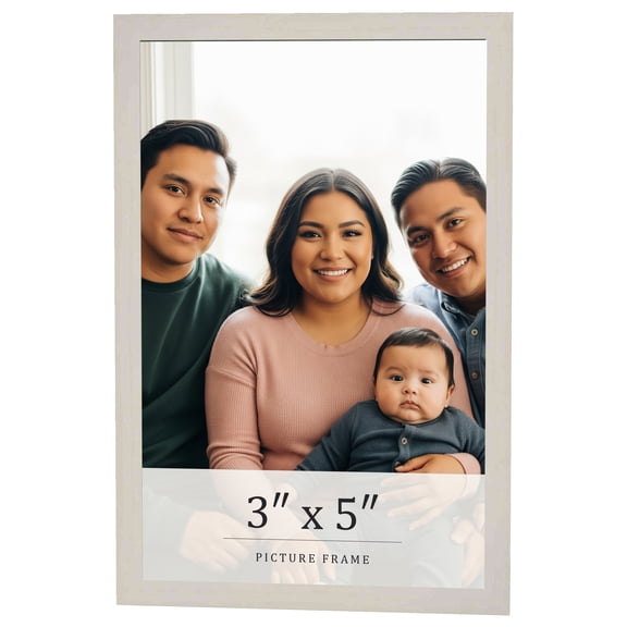 3x5 Frame White Wheat Solid Wood Picture Frame | Moulding Width 0.75 Inches | Interior Depth 0.5