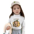 thumbnail image 2 of Tfken Tops For Girls Toddler Size 6-7 Years Capybara Print Long Sleeve T-Shirts Fleece Breathable Crew Neck White Tee, 2 of 4