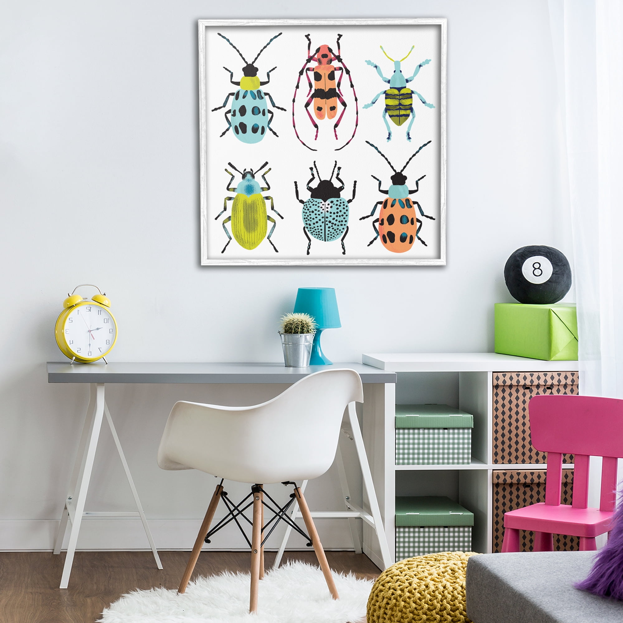 Stupell Industries Beetles & Bugs Collection White Framed Giclee Art, design by Metka Hiti