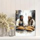 thumbnail image 2 of Qisvanset 12x16 Inch 2D Flat Framed Canvas Art, Bread and Fish Watercolor Jesus Feeds Minimalist Religious Home Wall Art, 2 of 5
