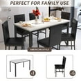 thumbnail image 5 of 7 Piece Kitchen Dining Table & Chair Set, Dining Room Table Set with Faux Marble Tabletop PU Leather Padded Chairs, Rectangle Dining Table Set for 6, Dinette Set for Kitchen Dining Room Small Space, 5 of 10