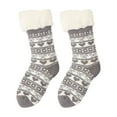 thumbnail image 3 of QLEICOM Socks for Women,Women Holiday Socks with Festive Print Non-Slip Sole and Thermal Fleece Crew Socks Fashion for Indoor and Outdoor Winter Activities Gray, 3 of 4
