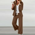 thumbnail image 4 of Wovix Fall Outfits For Women 2025 Sets Fashion Solid Color Long Pant Suit With Workwear Elegant Long Sleeve Stand Collar Pocket Outfit For Daily Two Piece Casual Sweatsuit Lounge Set Matching Sets, 4 of 6