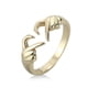 thumbnail image 3 of Minnieouse Anillo abierto de corazón para cumpleaños, joyería de mano exquisita elegante, decoración de moda de aleación de Zinc, regalo de amistad Ropa, zapatos y accesorios Miscelánea Oro Minnieouse AP011562-01, 3 of 6