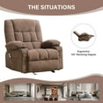 thumbnail image 6 of JONPONY Manual Recliner Chair with Heat Therapy and Massage Function, Heavy Duty Reclining Mechanism Massage Chair, Elderly Single Rocker Sofa with Cup Holders for Bedroom Home Theater,Brown, 6 of 13