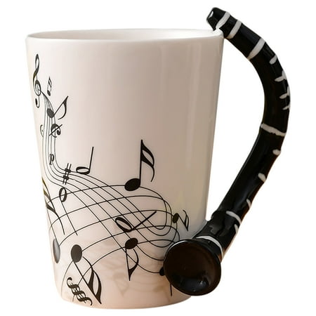

ZTTD Musician s Coffee Mugs - 10 Creative Designs Guitar Mug Electric Guitar Heartbea Kitchen Supplies A