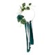thumbnail image 5 of Corona de flores artificiales decorativa de moda con cinta artesanal para colgar en la puerta principal. Verde, 5 of 9