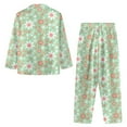 thumbnail image 5 of SCRAWLGOD White Daisy Woman Pajamas Long Sleeve Button Up Pj Tops for Women Sleepwear V Neck 2 Set Outfits for Women Size 4XL Lightweight Nightwear Set Women, 5 of 7