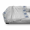 thumbnail image 3 of Evil Eye Soft Flannel Fleece Throw Blanket, Evil Eye Borders Spirals Swirls Luck Charm in Traditional Design, Cozy Plush for Indoor and Outdoor Use, 60" x 80", Blue Pale Blue White, by Ambesonne, 3 of 6