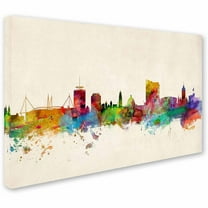Trademark Fine Art "Cardiff Wales Skyline" Canvas Art by Michael Tompsett