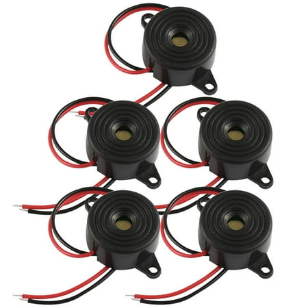 

5pcs Piezo Buzzer Electronic Sounder High Decibel 2-wire Leads Electric Buzzer