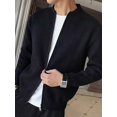 thumbnail image 6 of Men's Zip Up Cardigan Sweater Slim Fit Casual Full Zipper Sweaters Black S, 6 of 8