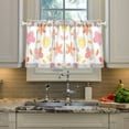 thumbnail image 2 of Yayeee Kitchen Curtains Tier Pair Light Filtering 27"x24" Rod Pocket Short Cafe Window Panel, White Floral Orange, 2 of 7