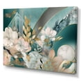 thumbnail image 2 of Designart "Golden Blue And Pink Smooth Floral Design III" Floral Canvas Art Print, 2 of 5