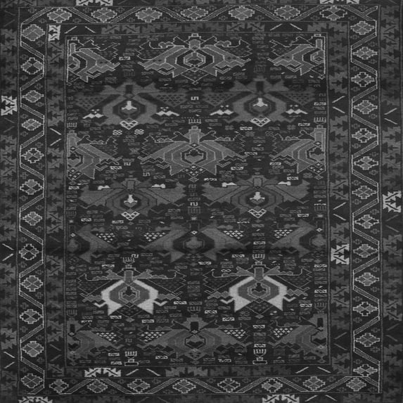 Ahgly Company Indoor Square Persian Gray Traditional Area Rugs, 4' Square