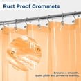 thumbnail image 7 of Yiannan Clear Orange PEVA Shower Curtain Liner, Rustproof Grommets, Waterproof, 3 Magnets，72x84, 7 of 7