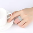 thumbnail image 5 of Romantic Engagement Wedding Ring Elastic Stretch Finger Ring Crystal Inlaid Ring, 5 of 12