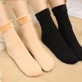 thumbnail image 3 of Calcetines cortos gruesos de lana de Cachemira para Mujer, medias térmicas de terciopelo y nilón, para el hogar, invierno, 5 pares, 3 of 4