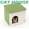 thumbnail image 6 of imerelez 17 inch Cat House for Indoor Waterproof Cat Shelter Small Plastic Cats Beds & Furniture For Single Small Cats, Kitten Kitty Green, 6 of 6