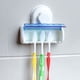 thumbnail image 3 of Soporte autoadhesivo para cepillos de dientes con cubierta para baño, estante organizador de cepillos de dientes montado en la pared con 5 ranuras para ducha, dormitorio, gabinete, 3 of 5