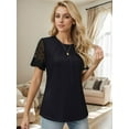 thumbnail image 5 of Weardear Womens Short Sleeve Tops Pleated Round Neck Casual T Shirts Blouses, 5 of 6