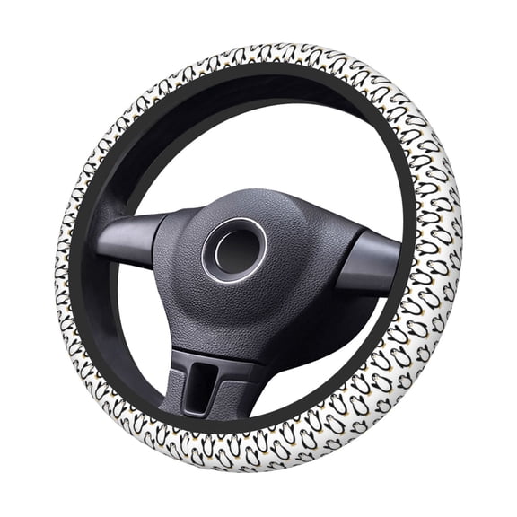 Kdxio Lovely Penguin Print Elastic Stretch Steering Wheel Cover,Auto Steering Wheel Cover,15 Inch Anti-Slip,Warm in Winter and Cool in Summer,Fit Suvs,Vans Cars,Trucks
