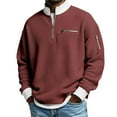 thumbnail image 4 of Nokdvo Men’s Waffle Shirts Quarter Zip Long Sleeve Golf Sweatshirts with Pockets Mock Neck Shirt Textured Fashion Winter Big and Tall Comfort Classic Golf Pullover Sweater,Wine L, 4 of 7