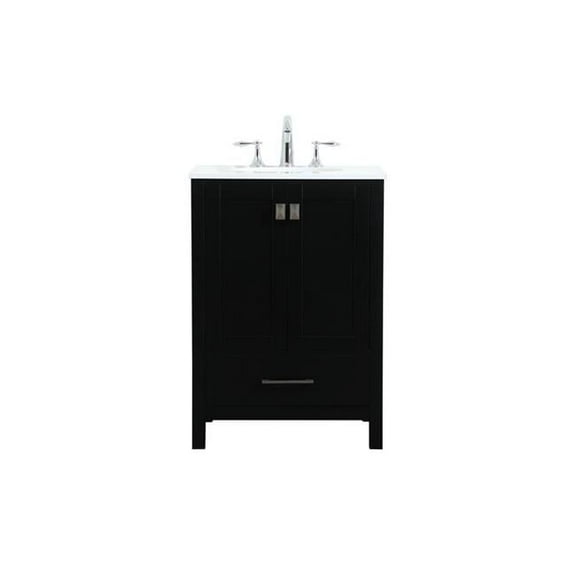 24 in. Single Bathroom Vanity in Black
