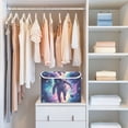 thumbnail image 4 of Yayeee Collapsible Cube Storage Bin with Lid Fabric Closet Decorative Basket with Handles, Astronaut Pattern, 4 of 7