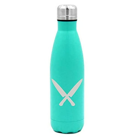 Jeep Double Light Knife - MIP Brand 17 oz. Double Wall Vacuum Insulated Stainless Steel Water Bottle Travel Mug Cup Chef Knives (Light-Blue)