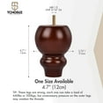 thumbnail image 4 of TCHOSUZ 5 inch / 12cm Wooden Furniture Legs, Pack of 4 Brown Solid Wood Turned DIY Replacement Bun Feet with M8 Hanger Bolts & T-Nuts or Sofa Couch Cabinet Recliner Ottoman Riser, 4 of 6