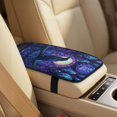 thumbnail image 4 of Xixirimido Car Seat Covers for Front Seats 5Pcs Car Accessories with Seat Belt Covers & Center Console Cover Universal Fit for SUVs,Vans,Trucks,Sedans, Stained Glass Crow, 4 of 8