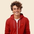 thumbnail image 4 of Dalix Pixel Heart Embroidered Zip Hoodie Fleece Long Sleeve Pocket Warm Soft Mens in Red S Small, 4 of 5
