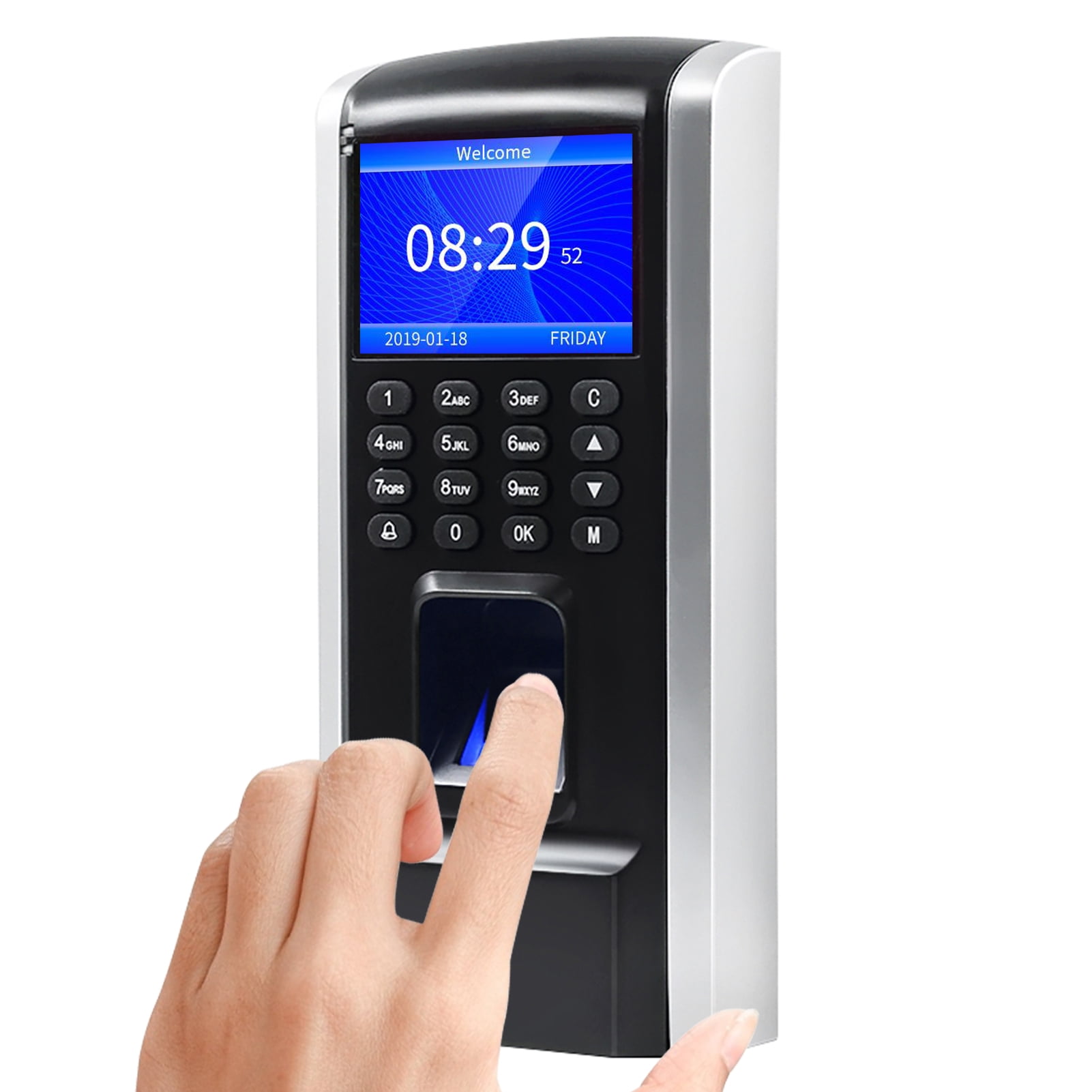 Time Attendance Machine LCD Colorful Screen Soft-Free Time Clock Recorder Z3E3 