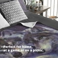 thumbnail image 4 of Dawhud Direct Fleece Throw Blanket (Moon Soloist Wolf, 4 of 5