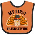 thumbnail image 3 of Inktastic My First Thanksgiving Cute Turkey Pilgrim Hat Boys or Girls Baby Bib, 3 of 4
