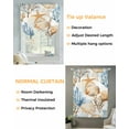 thumbnail image 3 of Brown Blue Beach Coastal Tie Up Curtains for Window, Thermal Insulated Balloon Shade Adjustable Rod Pocket Curtains Valance Panels for Kitchen Bathroom Cafe 42 x 45 Nautical Summer Starfish Coral, 3 of 6