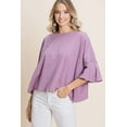 thumbnail image 2 of Solid Cotton Casual Top - Hot Pink, S, 2 of 7