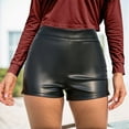 thumbnail image 2 of Womens Casual Leather Shorts, 2 of 8