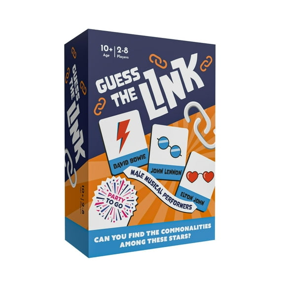 Gamewright - Party to Go - Guess The Link - Can You Find the Commonalities Among These Stars? - A Star-Studded Card Game - 2-8 Players Ages 10 