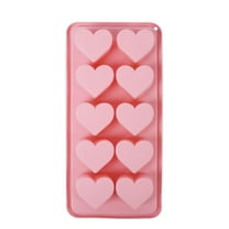 Valentine's Day Heart Stencil, Ongmies Heart Ice Cube 10 Cavity Heart Shaped Silicone for Ice Cubes Candy Soap Red Ice Cube Trays for Drinkings, Pink