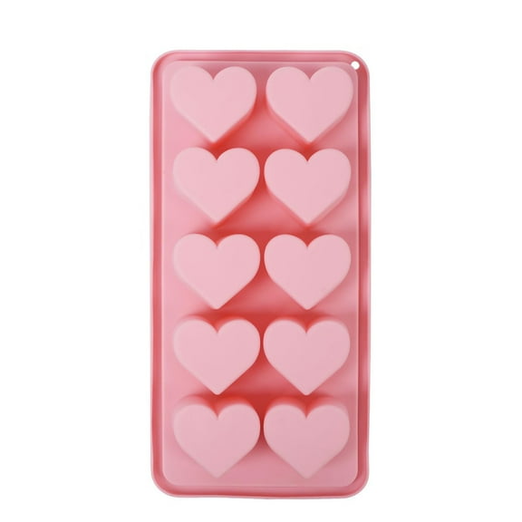 Yeuimy Heart Ice Cube Tray,Heart Molds Silicone,Heart Chocolate Mold,Gummy Molds,Non-Stick Food Grade Ice Cube Tray For Hard Candy,Homemade Treats,Soap,Jelly,Ice Cubes,1 Pc,Pink