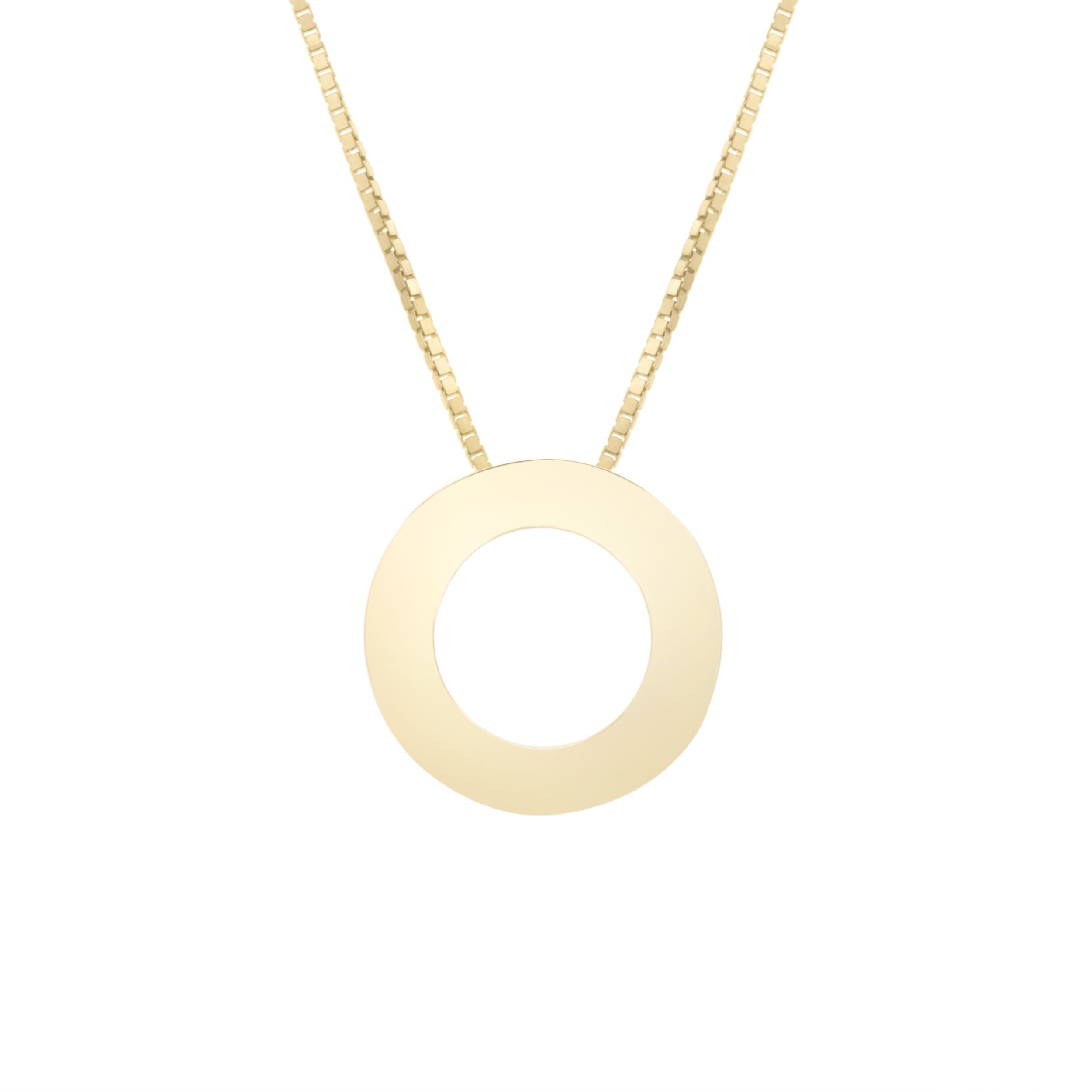 14k Yellow Gold Initial Letter O 