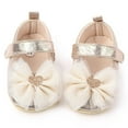 thumbnail image 3 of FAOWME Baby Girl Shoes Comfortable Butterfly-knot Fashion First Walkers Kids Shoes Gold 12~18 Months, 3 of 4