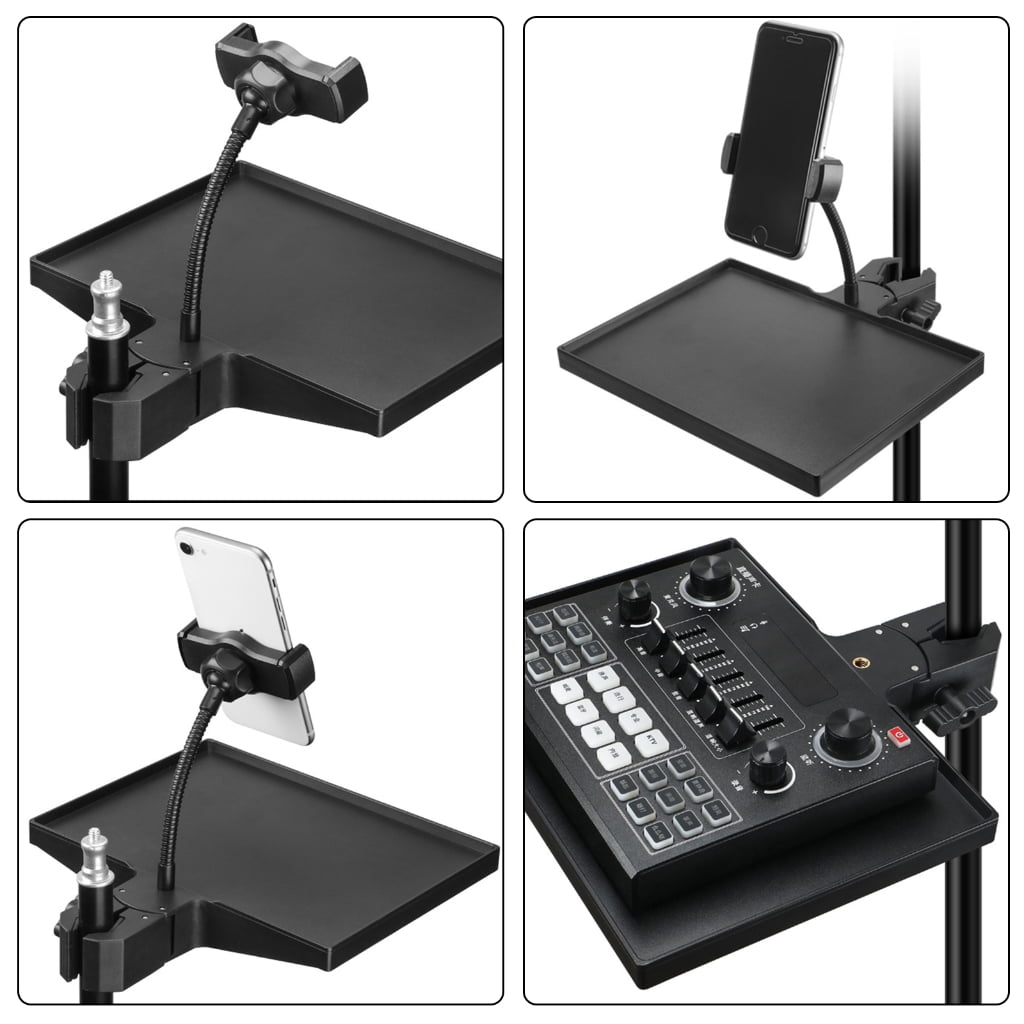 Professional Recording Equipment Mic Stand Tray For Microphones Stands Mixer Supports 2kg Load Durability ABS Construction